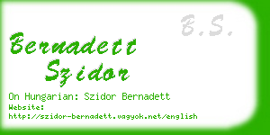 bernadett szidor business card